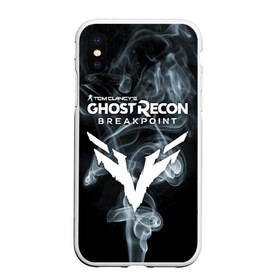 Чехол для iPhone XS Max матовый с принтом GHOST RECON BREAKPOINT в Ухте, Силикон | Область печати: задняя сторона чехла, без боковых панелей | Тематика изображения на принте: break | breakpoint | clancy | clancy’s | ghost | logo | point | recon | symbol | tom | ubisoft | брейк | брейкпоинт | гост | игра | игры | кленсис | клэнси | лого | логотип | поинт | рекон | символ | том | юбисофт