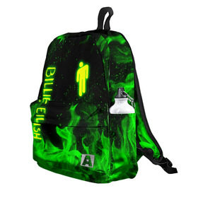 Рюкзак 3D с принтом BILLIE EILISH в Ухте, 100% полиэстер | лямки с регулируемой длиной, сверху петелька, чтобы рюкзак можно было повесить на вешалку. Основное отделение закрывается на молнию, как и внешний карман. Внутри два дополнительных кармана, один из которых закрывается на молнию. По бокам два дополнительных кармашка | be | billie | billie eilish | blohsh | билли | билли айлиш