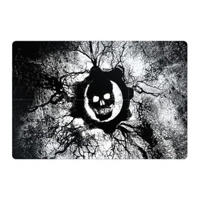 Магнитный плакат 3Х2 с принтом GEARS OF WAR в Ухте, Полимерный материал с магнитным слоем | 6 деталей размером 9*9 см | Тематика изображения на принте: abstract | abstraction | bones | fantasy | skull | голова | кости | скилет | череп