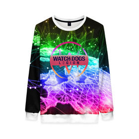 Женский свитшот 3D с принтом WATCH DOGS LEGION в Ухте, 100% полиэстер с мягким внутренним слоем | круглый вырез горловины, мягкая резинка на манжетах и поясе, свободная посадка по фигуре | ded sec | hacker | legion | watch dogs | watch dogs 2 | watch dogs legion | легион | хакер