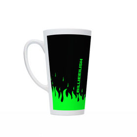 Кружка Латте с принтом BILLIE EILISH в Ухте, Белая керамика | Объем 480 мл; Высота 150 мм; Диаметр 90 мм | be | billie | billie eilish | blohsh | билли | билли айлиш