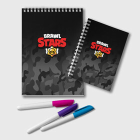 Блокнот с принтом BRAWL STARS в Ухте, 100% бумага | 48 листов, плотность листов — 60 г/м2, плотность картонной обложки — 250 г/м2. Листы скреплены удобной пружинной спиралью. Цвет линий — светло-серый
 | Тематика изображения на принте: brawl stars | bull | colt | leon | stars | берли | бо | брок | ворон | джесси | динамайк | дэррил | кольт | леон | мортис | нита | пайпер | пенни | поко | пэм | рикошет | спайк | тара | фрэнк | шелли | эль примо