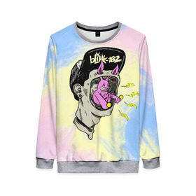 Женский свитшот 3D с принтом Punk-rock band Blink 182 в Ухте, 100% полиэстер с мягким внутренним слоем | круглый вырез горловины, мягкая резинка на манжетах и поясе, свободная посадка по фигуре | blink | mark hoppus | matthew skiba | rock | rock group | travis barker | марк хоппус | мэттью скиба | панк рок. рок | рок группа | трэвис баркер