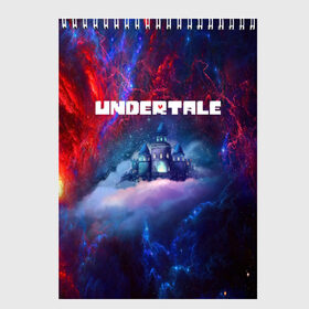 Скетчбук с принтом UNDERTALE в Ухте, 100% бумага
 | 48 листов, плотность листов — 100 г/м2, плотность картонной обложки — 250 г/м2. Листы скреплены сверху удобной пружинной спиралью | asriel dreemurr | chara | frisk | sans | undertale | азриэль дримурр | андертейл | андрайн | гастер | меттатон | санс | фриск | чара