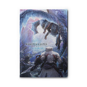 Обложка для автодокументов с принтом Monster Hunter: World Iceborn в Ухте, натуральная кожа |  размер 19,9*13 см; внутри 4 больших “конверта” для документов и один маленький отдел — туда идеально встанут права | hunter | iceborn | monster | world | айсборн | ворлд | монстр | хантер