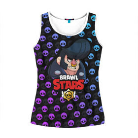 Женская майка 3D с принтом Brawl Stars в Ухте, 100% полиэстер | круглая горловина, прямой силуэт, длина до линии бедра | brawl | brawl stars | stars | бравл | бравл старс | браво старс | игра | компьютерная | онлайн | старс
