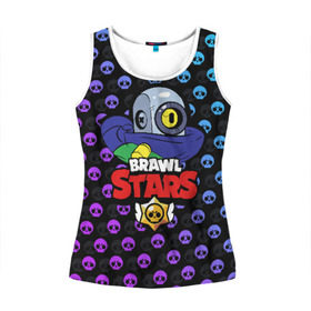 Женская майка 3D с принтом Brawl Stars в Ухте, 100% полиэстер | круглая горловина, прямой силуэт, длина до линии бедра | brawl | brawl stars | stars | бравл | бравл старс | браво старс | игра | компьютерная | онлайн | старс