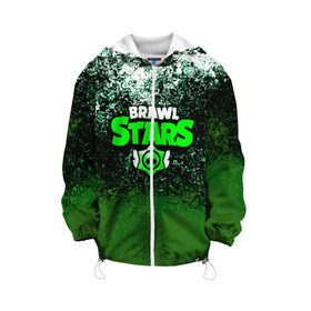 Детская куртка 3D с принтом BRAWL STARS LEON в Ухте, 100% полиэстер | застежка — молния, подол и капюшон оформлены резинкой с фиксаторами, по бокам — два кармана без застежек, один потайной карман на груди, плотность верхнего слоя — 90 г/м2; плотность флисового подклада — 260 г/м2 | android | brawl stars | games | mobile game | stars | игры | мобильные игры