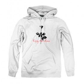 Женская толстовка с принтом Depeche Mode - enjoy the silence в Ухте, френч-терри, мягкий теплый начес внутри (100% хлопок) | карман-кенгуру, эластичные манжеты и нижняя кромка, капюшон с подкладом и шнурком | depeche mode | альтернативный | вестник моды | депеш мод | депешмод | дэйв гаан | индастриал | мартин гор | музыка | новая волна | роза | рок | синти поп | электроник | энди флетчер