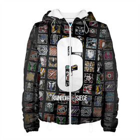 Женская куртка 3D с принтом RAINBOW SIX | SIEGE в Ухте, ткань верха — 100% полиэстер, подклад — флис | прямой крой, подол и капюшон оформлены резинкой с фиксаторами, два кармана без застежек по бокам, один большой потайной карман на груди. Карман на груди застегивается на липучку | 6 | outbreak | rainbow | rainbow six siege | six | tom clancys | радуга осада | том клэнси