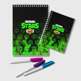 Блокнот с принтом BRAWL STARS в Ухте, 100% бумага | 48 листов, плотность листов — 60 г/м2, плотность картонной обложки — 250 г/м2. Листы скреплены удобной пружинной спиралью. Цвет линий — светло-серый
 | Тематика изображения на принте: brawl stars | bull | colt | leon | stars | берли | бо | брок | ворон | джесси | динамайк | дэррил | кольт | леон | мортис | нита | пайпер | пенни | поко | пэм | рикошет | спайк | тара | фрэнк | шелли | эль примо