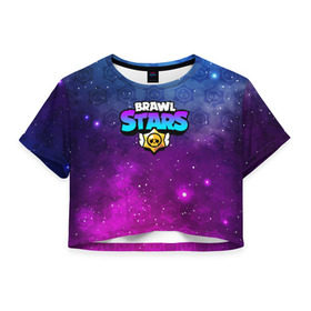 Женская футболка Cropp-top с принтом BRAWL STARS в Ухте, 100% полиэстер | круглая горловина, длина футболки до линии талии, рукава с отворотами | brawl stars | bull | colt | leon | stars | берли | бо | брок | ворон | джесси | динамайк | дэррил | кольт | леон | мортис | нита | пайпер | пенни | поко | пэм | рикошет | спайк | тара | фрэнк | шелли | эль примо