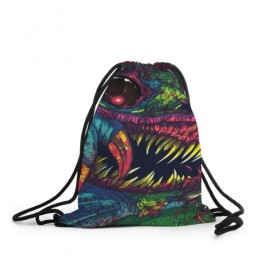 Рюкзак-мешок 3D с принтом CS GO hyper beast skin в Ухте, 100% полиэстер | плотность ткани — 200 г/м2, размер — 35 х 45 см; лямки — толстые шнурки, застежка на шнуровке, без карманов и подкладки | 