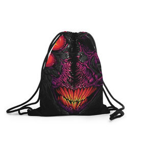 Рюкзак-мешок 3D с принтом CS GO hyper beast skin в Ухте, 100% полиэстер | плотность ткани — 200 г/м2, размер — 35 х 45 см; лямки — толстые шнурки, застежка на шнуровке, без карманов и подкладки | 