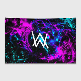 Флаг-баннер с принтом ALAN WALKER в Ухте, 100% полиэстер | размер 67 х 109 см, плотность ткани — 95 г/м2; по краям флага есть четыре люверса для крепления | alan walker | aw | electro | electro music | music | алан уокер | музыка | музыкант | электро | электронная музыка