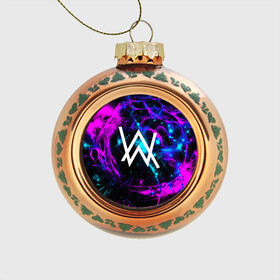 Стеклянный ёлочный шар ALAN WALKER: в Ухте, Стекло | Диаметр: 80 мм | alan walker | aw | electro | electro music | music | алан уокер | музыка | музыкант | электро | электронная музыка
