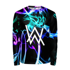 Мужской лонгслив 3D с принтом ALAN WALKER в Ухте, 100% полиэстер | длинные рукава, круглый вырез горловины, полуприлегающий силуэт | alan walker | aw | electro | electro music | music | алан уокер | музыка | музыкант | электро | электронная музыка