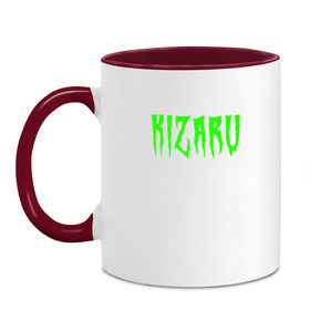 Кружка двухцветная с принтом KIZARU ACID (HF на спине) в Ухте, керамика | объем — 330 мл, диаметр — 80 мм. Цветная ручка и кайма сверху, в некоторых цветах — вся внутренняя часть | family | haunted | karmageddon | karmagedon | kizaru | кармагеддон | кармагедон | кизару | фэмили | хаунтед