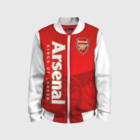 Детский бомбер 3D с принтом Arsenal в Ухте, 100% полиэстер | застегивается на молнию, по бокам два кармана без застежек, мягкие манжеты, по низу бомбера и на воротнике — эластичная резинка | arsenal | arsenal fc | the gunners | английский клуб | арсенал | лондон | лондонский арсенал | премьер лига | футбол | футболист | футбольный клуб