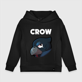 Детское худи Oversize хлопок с принтом BRAWL STARS CROW в Ухте, френч-терри — 70% хлопок, 30% полиэстер. Мягкий теплый начес внутри —100% хлопок | боковые карманы, эластичные манжеты и нижняя кромка, капюшон на магнитной кнопке | android | brawl stars | colt | crow | games | leon | penny | poco. | shelly | spike | wanted | брав | бравл старс | звезды | игры | мобильные игры | старс