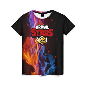 Женская футболка 3D с принтом Brawl Stars в Ухте, 100% полиэфир ( синтетическое хлопкоподобное полотно) | прямой крой, круглый вырез горловины, длина до линии бедер | brawl | brawl stars | stars | бравл | бравл старс | браво старс | игра | компьютерная | онлайн | старс