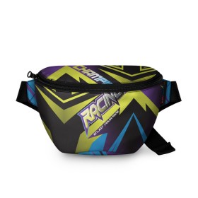 Поясная сумка 3D с принтом Форма для мотокросса FOX в Ухте, 100% полиэстер | плотная ткань, ремень с регулируемой длиной, внутри несколько карманов для мелочей, основное отделение и карман с обратной стороны сумки застегиваются на молнию | 