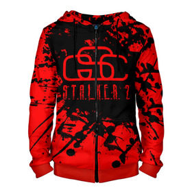 Мужская толстовка 3D на молнии с принтом Stalker GSC red в Ухте, 100% полиэстер | длина до линии бедра, манжеты и пояс оформлены мягкой тканевой резинкой, двухслойный капюшон со шнурком для регулировки, спереди молния, по бокам два кармана | gsc game world | stalker | stalker 2 | stalker 2 дата | stalker 2 прохождение | stalker red | stalker майка | скачать stalker 2 | сталкер | сталкер майка | сталкер свидшот