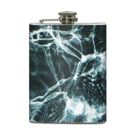 Фляга с принтом Водная Абстракция в Ухте, металлический корпус | емкость 0,22 л, размер 125 х 94 мм. Виниловая наклейка запечатывается полностью | Тематика изображения на принте: абстракция | вода | водная абстракция | море