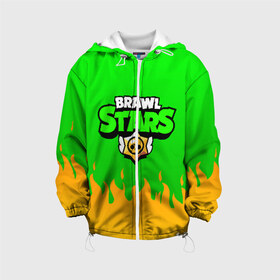 Детская куртка 3D с принтом BRAWL STARS LEON в Ухте, 100% полиэстер | застежка — молния, подол и капюшон оформлены резинкой с фиксаторами, по бокам — два кармана без застежек, один потайной карман на груди, плотность верхнего слоя — 90 г/м2; плотность флисового подклада — 260 г/м2 | Тематика изображения на принте: brawl stars | bull | colt | leon | stars | берли | бо | брок | ворон | джесси | динамайк | дэррил | кольт | леон | мортис | нита | пайпер | пенни | поко | пэм | рикошет | спайк | тара | фрэнк | шелли | эль примо