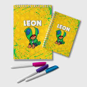 Блокнот BRAWL STARS LEON: в Ухте, 100% бумага | 48 листов, плотность листов — 60 г/м2, плотность картонной обложки — 250 г/м2. Листы скреплены удобной пружинной спиралью. Цвет линий — светло-серый
 | brawl stars | bull | colt | leon | stars | берли | бо | брок | ворон | джесси | динамайк | дэррил | кольт | леон | мортис | нита | пайпер | пенни | поко | пэм | рикошет | спайк | тара | фрэнк | шелли | эль примо