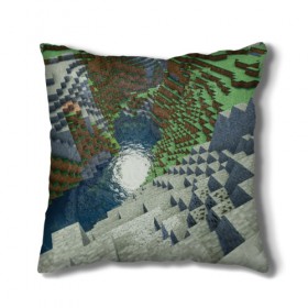 Подушка 3D с принтом Minecraft в Ухте, наволочка – 100% полиэстер, наполнитель – холлофайбер (легкий наполнитель, не вызывает аллергию). | состоит из подушки и наволочки. Наволочка на молнии, легко снимается для стирки | 
