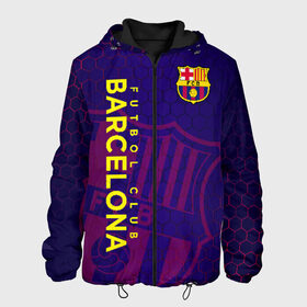 Мужская куртка 3D с принтом Барселона в Ухте, ткань верха — 100% полиэстер, подклад — флис | прямой крой, подол и капюшон оформлены резинкой с фиксаторами, два кармана без застежек по бокам, один большой потайной карман на груди. Карман на груди застегивается на липучку | barcelona | fcb | барса | барселона | форма | футбол | футболист | футбольный клуб