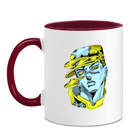 Кружка двухцветная с принтом Jojos Bizarre Adventure в Ухте, керамика | объем — 330 мл, диаметр — 80 мм. Цветная ручка и кайма сверху, в некоторых цветах — вся внутренняя часть | anime | jojo | senpai | tian | аниме | анимэ | джоджо | ониме | онимэ | сенпай | тян