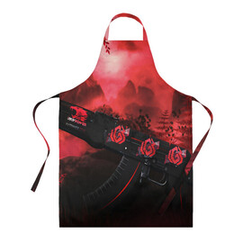 Фартук 3D с принтом CS:GO в Ухте, 100% полиэстер | общий размер — 65 х 85 см, ширина нагрудника — 26 см, горловина — 53 см, длина завязок — 54 см, общий обхват в поясе — 173 см. Принт на завязках и на горловине наносится с двух сторон, на основной части фартука — только с внешней стороны | awp | counter strike | cs go | cs go global offensive | hyper beast | skin cs | team cs | команды cs | скины оружия | скоростной зверь | хайпер бист