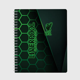Тетрадь с принтом Liverpool F C в Ухте, 100% бумага | 48 листов, плотность листов — 60 г/м2, плотность картонной обложки — 250 г/м2. Листы скреплены сбоку удобной пружинной спиралью. Уголки страниц и обложки скругленные. Цвет линий — светло-серый
 | 