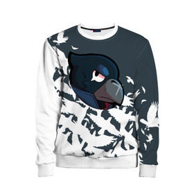 Детский свитшот 3D с принтом BRAWL STARS CROW в Ухте, 100% полиэстер | свободная посадка, прямой крой, мягкая тканевая резинка на рукавах и понизу свитшота | brawl stars | bull | colt | leon | stars | берли | бо | брок | ворон | джесси | динамайк | дэррил | кольт | леон | мортис | нита | пайпер | пенни | поко | пэм | рикошет | спайк | тара | фрэнк | шелли | эль примо