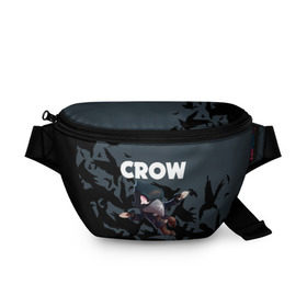 Поясная сумка 3D с принтом BRAWL STARS CROW в Ухте, 100% полиэстер | плотная ткань, ремень с регулируемой длиной, внутри несколько карманов для мелочей, основное отделение и карман с обратной стороны сумки застегиваются на молнию | brawl stars | bull | colt | crow | leon | stars | берли | бо | брок | ворон | джесси | динамайк | дэррил | кольт | леон | мортис | нита | пайпер | пенни | поко | пэм | рикошет | спайк | фрэнк | шелли | эль примо