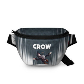 Поясная сумка 3D с принтом BRAWL STARS CROW в Ухте, 100% полиэстер | плотная ткань, ремень с регулируемой длиной, внутри несколько карманов для мелочей, основное отделение и карман с обратной стороны сумки застегиваются на молнию | brawl stars | bull | colt | crow | leon | stars | берли | бо | брок | ворон | джесси | динамайк | дэррил | кольт | леон | мортис | нита | пайпер | пенни | поко | пэм | рикошет | спайк | фрэнк | шелли | эль примо