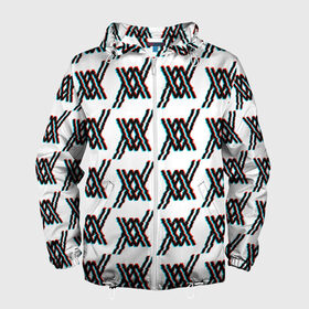 Мужская ветровка 3D с принтом Darling In The Franxx Logo в Ухте, 100% полиэстер | подол и капюшон оформлены резинкой с фиксаторами, два кармана без застежек по бокам, один потайной карман на груди | 