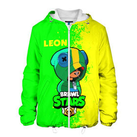 Мужская куртка 3D с принтом Brawl Stars LEON в Ухте, ткань верха — 100% полиэстер, подклад — флис | прямой крой, подол и капюшон оформлены резинкой с фиксаторами, два кармана без застежек по бокам, один большой потайной карман на груди. Карман на груди застегивается на липучку | brawl | brawl stars | crow | leon | stars | бравл | бравл старс | браво старс | игра | компьютерная | кров | леон | онлайн | старс
