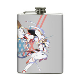 Фляга с принтом Darling In The Franxx в Ухте, металлический корпус | емкость 0,22 л, размер 125 х 94 мм. Виниловая наклейка запечатывается полностью | Тематика изображения на принте: 02 | anime | darling in the franxx | hiro | manga | zero two | аниме | ахегао | любимый во франксе | манга | милый во франксе | ноль два | хиро