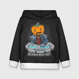 Детская толстовка 3D с принтом Halloween party в Ухте, 100% полиэстер | двухслойный капюшон со шнурком для регулировки, мягкие манжеты на рукавах и по низу толстовки, спереди карман-кенгуру с мягким внутренним слоем | diy | ghost | halloween | horror | makeup | scary | skull clown | trick or treat | вампир | ведьма | кошка | луна | магия | ночь | тыква | хэллоуин
