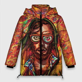 Женская зимняя куртка 3D Hotline Miami 2 Wrong Number: в Ухте, верх — 100% полиэстер; подкладка — 100% полиэстер; утеплитель — 100% полиэстер | длина ниже бедра, силуэт Оверсайз. Есть воротник-стойка, отстегивающийся капюшон и ветрозащитная планка. 
Боковые карманы с листочкой на кнопках и внутренний карман на молнии | 80 е | hotline | miami | number | retrowave | wrong | горячая линия | майами | ретроваве