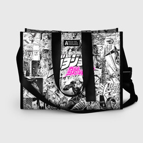 Сумка-шоппер 3D с принтом JoJo’s Bizarre Adventure в Ухте, 100% полиэстер | застегивается на металлическую кнопку; внутренний карман застегивается на молнию. Стенки укреплены специальным мягким материалом, чтобы защитить содержимое от несильных ударов
 | anime | jojo | jojo bizarre adventure | jojo’s bizarre adventure | аниме | джоджо | манга | невероятные приключения джоджо