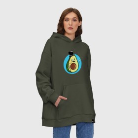 Худи SuperOversize хлопок с принтом Mr. Avocado в Ухте, 70% хлопок, 30% полиэстер, мягкий начес внутри | карман-кенгуру, эластичная резинка на манжетах и по нижней кромке, двухслойный капюшон
 | авокадо | еда | сеньор | сноб | усы | фрукты