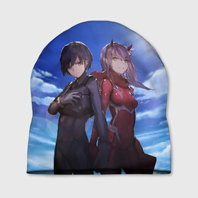 Шапка 3D с принтом Darling In The Franxx в Ухте, 100% полиэстер | универсальный размер, печать по всей поверхности изделия | 02 | anime | darling in the franxx | hiro | manga | zero two | аниме | ахегао | любимый во франксе | манга | милый во франксе | ноль два | хиро