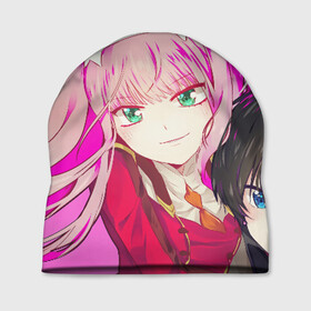 Шапка 3D с принтом Darling In The Franxx в Ухте, 100% полиэстер | универсальный размер, печать по всей поверхности изделия | 02 | anime | darling in the franxx | hiro | manga | zero two | аниме | ахегао | любимый во франксе | манга | милый во франксе | ноль два | хиро
