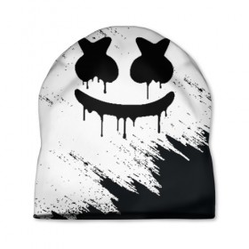Шапка 3D с принтом MARSHMELLO MELT в Ухте, 100% полиэстер | универсальный размер, печать по всей поверхности изделия | Тематика изображения на принте: america | dj | marshmello | usa | америка | маршмелло