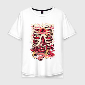 Мужская футболка хлопок Oversize с принтом Anatomy park в Ухте, 100% хлопок | свободный крой, круглый ворот, “спинка” длиннее передней части | anatomy park | vdgerir | скелет