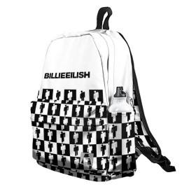Рюкзак 3D с принтом BILLIE EILISH в Ухте, 100% полиэстер | лямки с регулируемой длиной, сверху петелька, чтобы рюкзак можно было повесить на вешалку. Основное отделение закрывается на молнию, как и внешний карман. Внутри два дополнительных кармана, один из которых закрывается на молнию. По бокам два дополнительных кармашка | be | billie | billie eilish | blohsh | ghoul | билли | билли айлиш